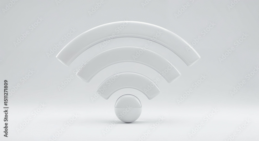 Leinwandbilder wifi symbol standing on white background representing wireless network and internet connectivity