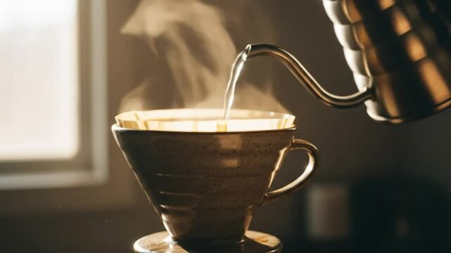 Making a coffee first thing in the morning