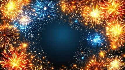 Fototapeta premium Fireworks explosion background