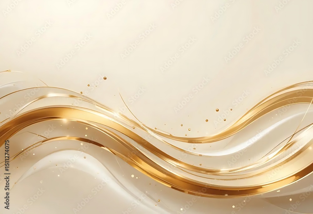 Poster luxurious golden wave background with soft texture and subtle highlights