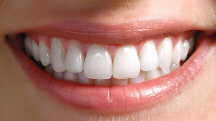 A close-up of a beautiful woman smiling showing teeth 