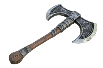 Viking axe on transparent background