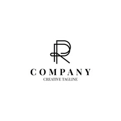 Minimalist letter R logo for your business in luxury concept. Logo design template