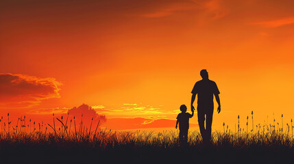 Fototapeta premium Father's Day Gradient Color Background: Modern Vector Art Blending Warm Tones with Paternal Sentiment.