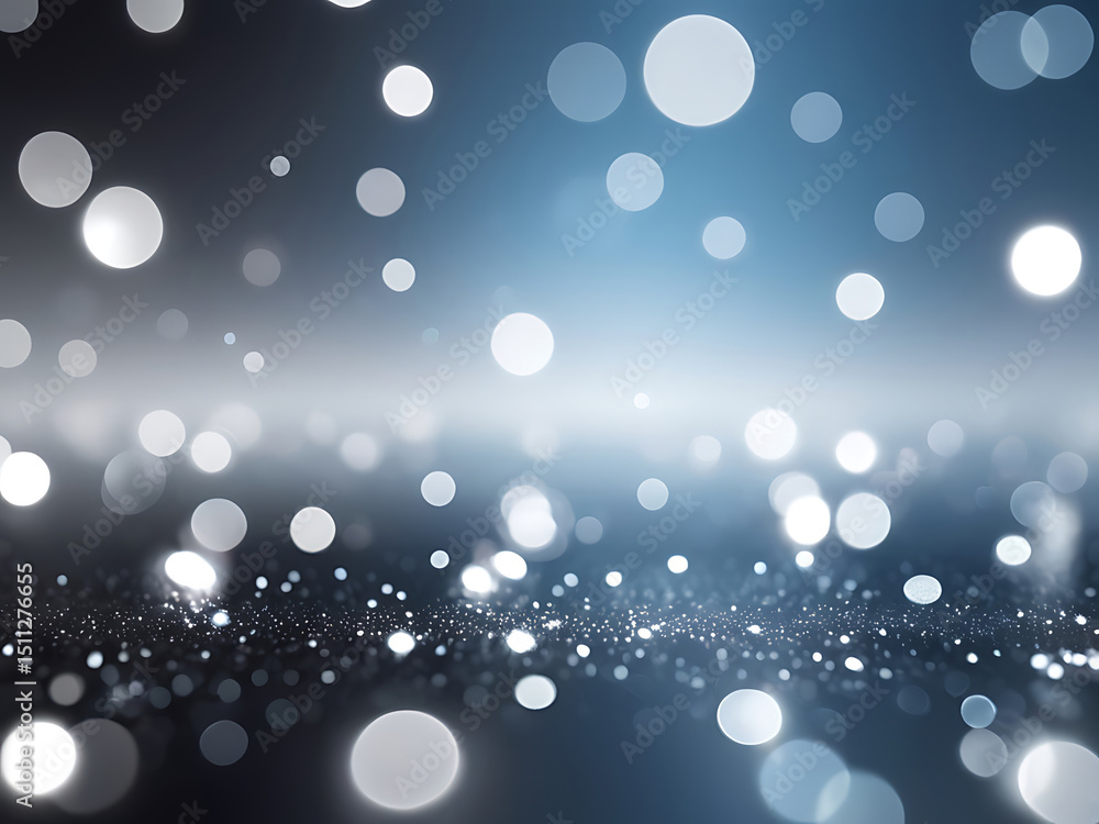 Poster modern blue abstract background with glowing bokeh lights, soft blur texture, elegant design pattern