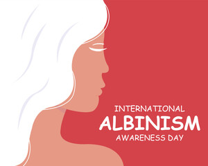 illustration vector graphic of white-haired young woman, perfect for international day, international albinism awareness day, celebrate, greeting card, etc.