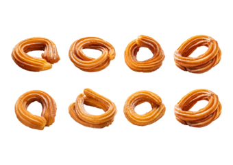 Collection Churro Donut isolated on transparent or white background