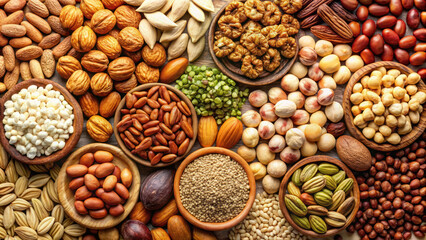 Collection of nuts and seeds – high-quality image on transparent background

