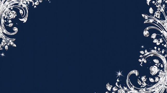 Elegant navy background with silver diamond design