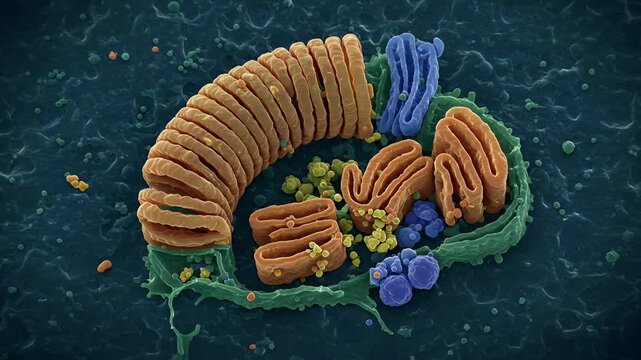 Microscopic View of Mitochondria: Cellular Powerhouse