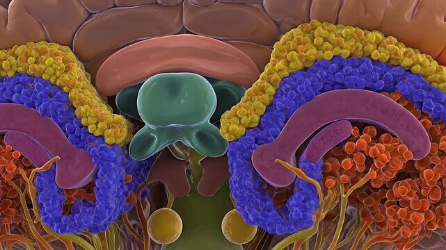 Human Brain Anatomy: A Detailed 3D Rendering of the Limbic System and its Structures