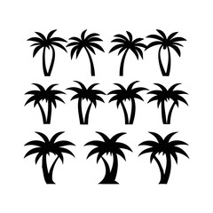 palm trees vector illustration bundle