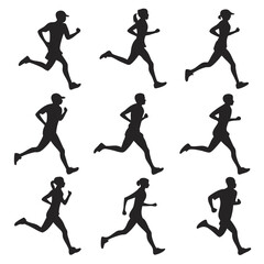 runners vector silhouettes. runners vector illustration.