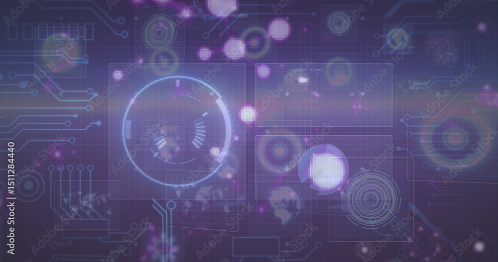 Poster image of data processing over blue background