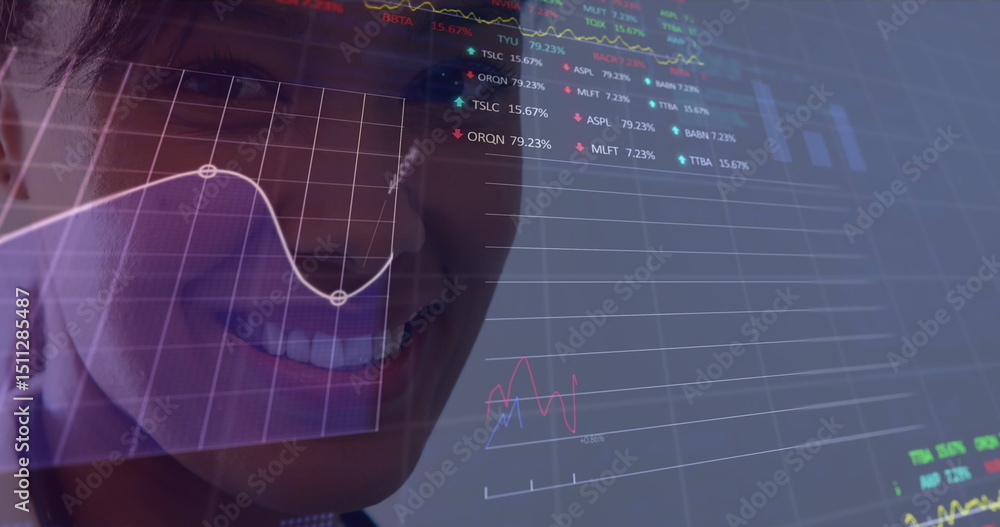 Poster image of globe and financial data processing over grid