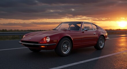 red car on the road By Generated AI