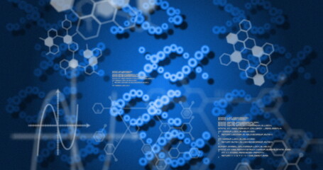 Image of medical data processing over dark background