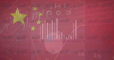 Image of financial connections over red background