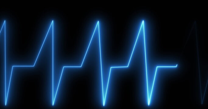 Fototapeta Image of cardiograph over black background