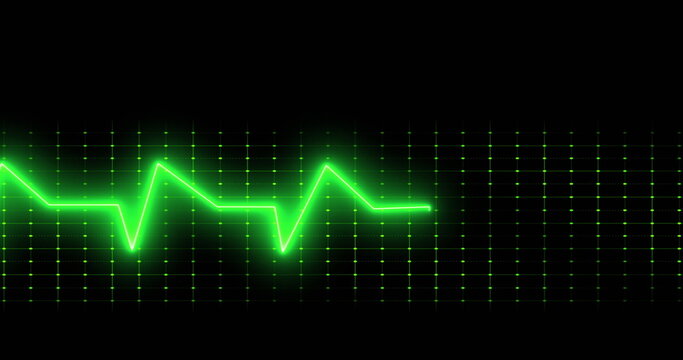 Fototapeta Image of cardiograph over black background