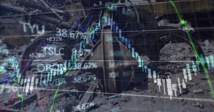 Image of data processing over rubbish dump