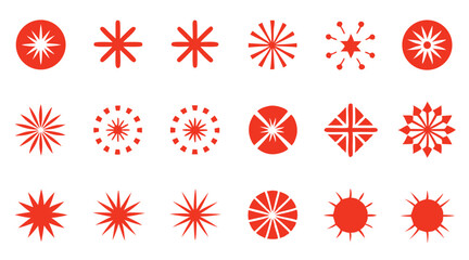 set of red and black icons