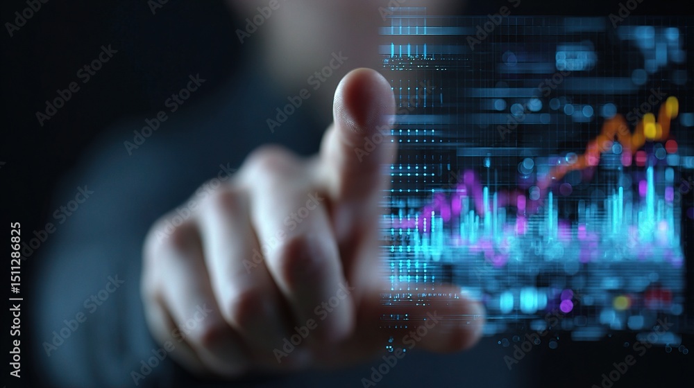 Aufkleber ai-powered assistant displaying financial predictions and data trends