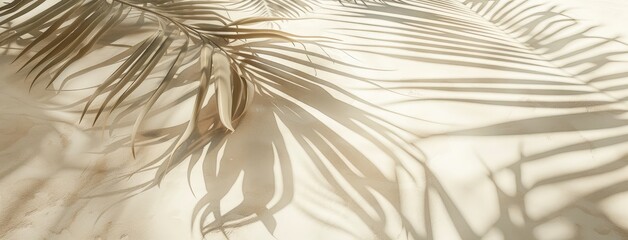 Obraz premium Palm Leaf Shadow on Pristine Sandy Beach