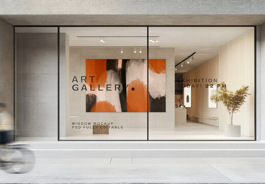 Art Gallery Window Mockup