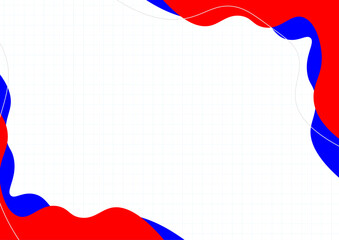 万博風の赤と青のかわいいフレーム