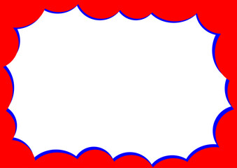 Obraz premium 万博風の赤と青のかわいいフレーム