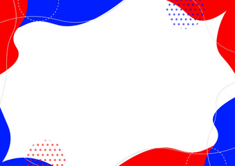 万博風の赤と青のかわいいフレーム