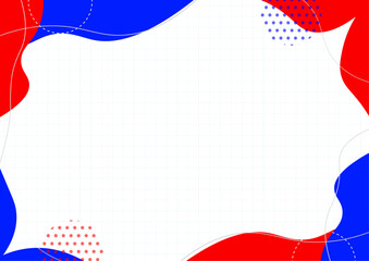 万博風の赤と青のかわいいフレーム