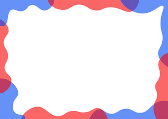 万博風の赤と青のかわいいフレーム