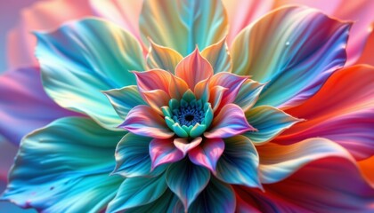 fractal flower in beautiful puter generated graphics, position subject at the top for photo use, with clear copy space at the bottom.