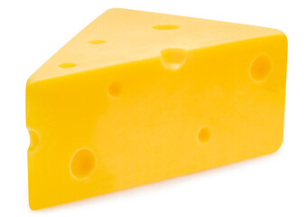Yellow Cheese isolate on white with clipping path.