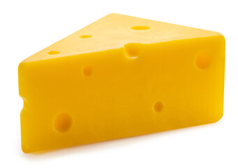 Yellow Cheese isolate on white with clipping path.