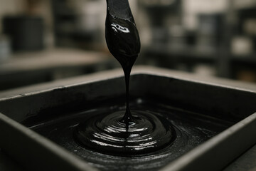 Molten liquid metal pouring into mold in industrial foundry setting