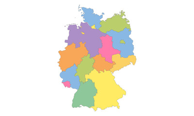 Fototapeta premium Multicolor Map of Germany with States