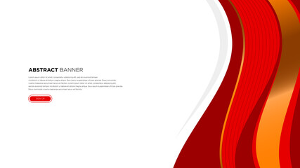 Abstract background red white wave shape for business