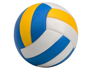 Close-up of a Blue and Yellow Volleyball Isolated on transparent background, Isolated Png file, Cut-out, Isolate Png, No Background, Isolated object