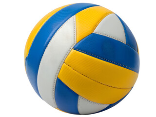 Close-up of a Blue and Yellow Volleyball Isolated on transparent background, Isolated Png file, Cut-out, Isolate Png, No Background, Isolated object