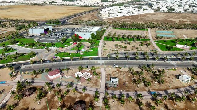 Yanbu, Saudi Arabia - May 20 2025, Aerial view panorama marina and sea front, Yanbu, Saudi Arabia 4k drone video