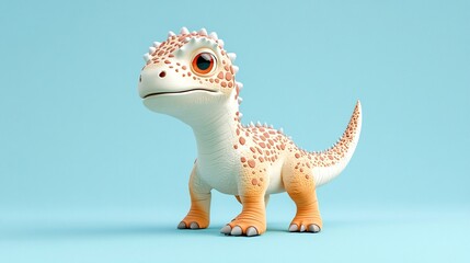 Naklejka premium Cute cartoon Pachycephalosaurus on a light powder blue background