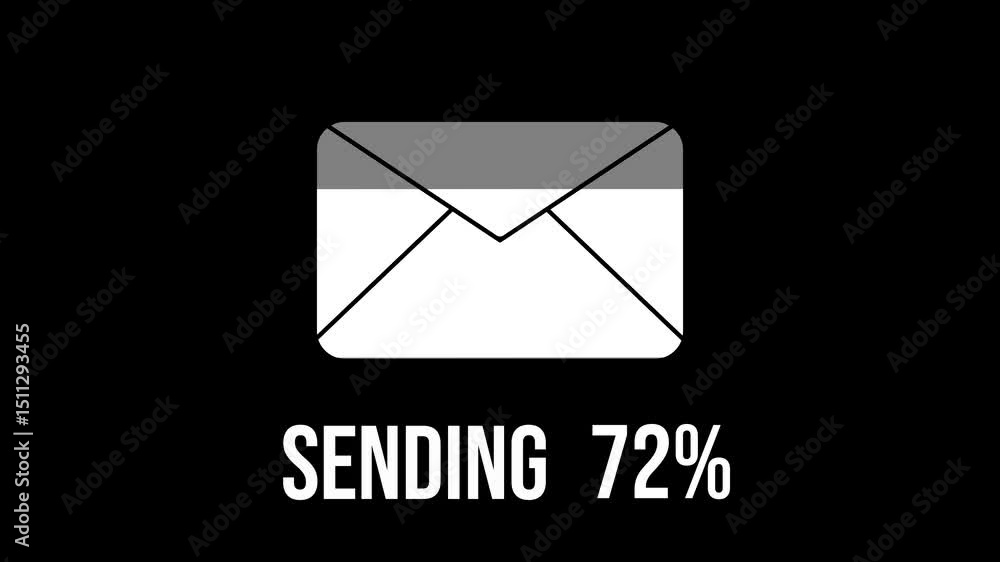 Poster email icon and a percentage progress indicator