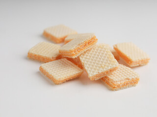 Wafer biscuits on white background 