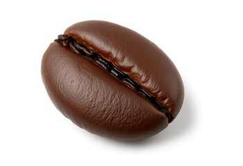 Fototapeta premium Single coffee bean, isolated on pure white background, scent, coffee bean