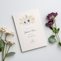 Elegant Floral Wedding Invitation Design: Beautiful Typography, Pastel Colors, Modern Aesthetic, Chic Details for Your Celebration with Greenery, Roses, Peonies, and Stylish Layout for Love and