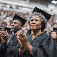 Graduation Ceremony: Celebrating Achievement, Pride, and Joy with Caps and Gowns, Applause from the Audience, and Community Support for Seniors' Milestone Success and Future Inspiration