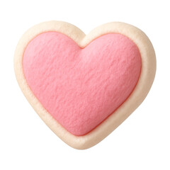 PNG Pink heart-shaped cookie illustration.